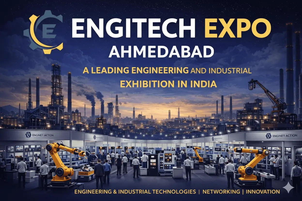 Engitech Expo Ahmedabad showcasing engineering, manufacturing, automation, and industrial technology exhibition in India